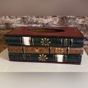 Crafted Book Type Wooden Tissue Dispenser